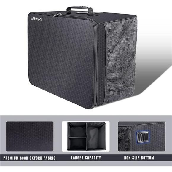 Golf Trunk Organizer Storage-Portable and Foldable Golf Storage Locker (Black) - Picture 5 of 7